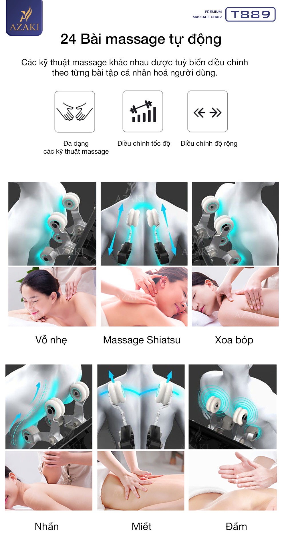 Ghế Massage AZAKI T889 - Xanh